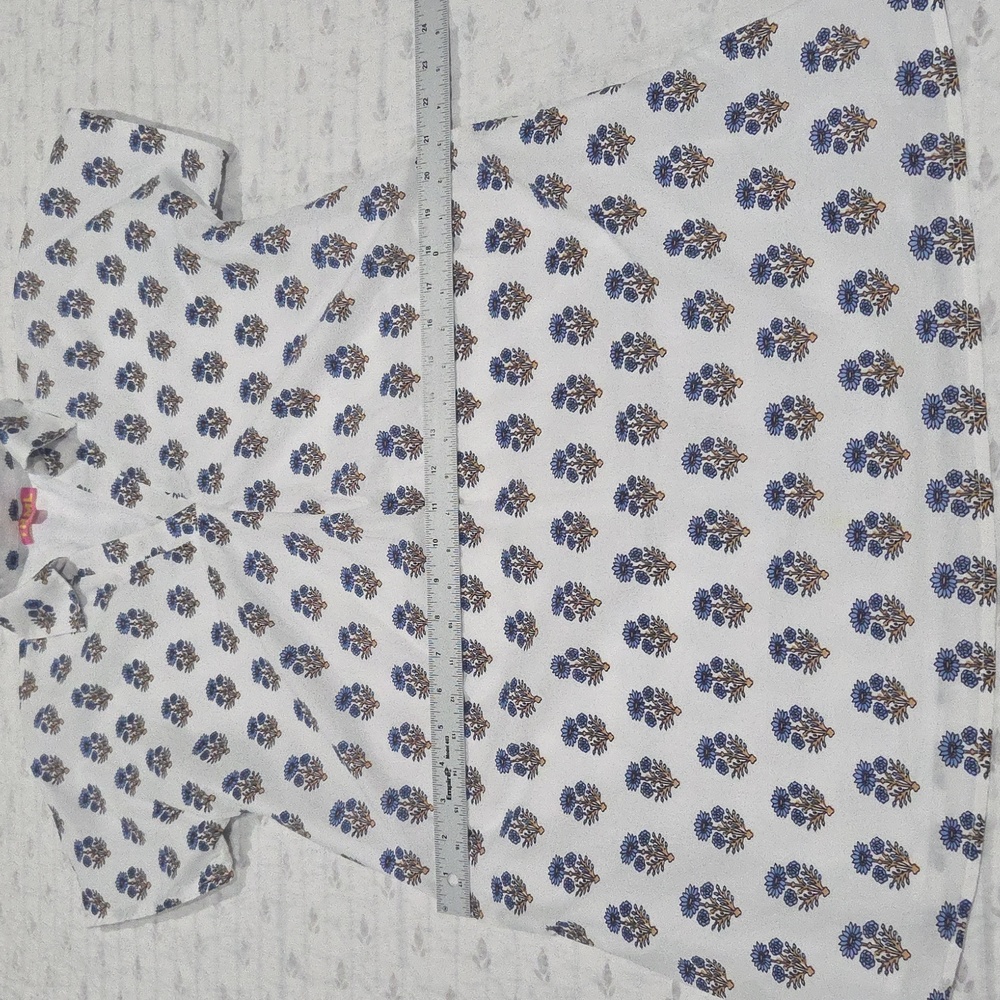 THML Beautiful Cotton Dress...White With Blue Floral Pattern. Great Condition! - Picture 13 of 16